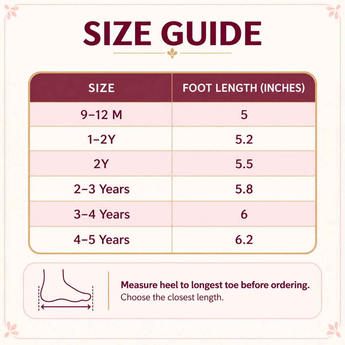 Size chart