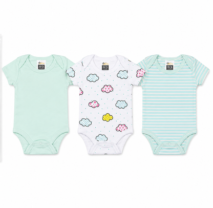 Short Sleeves Bodysuits Pack of 3