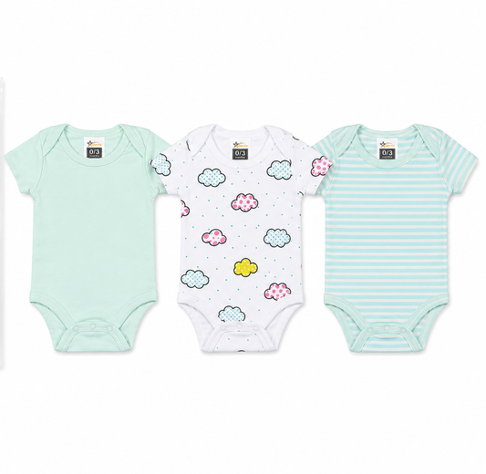 Short Sleeves Bodysuits Pack of 3