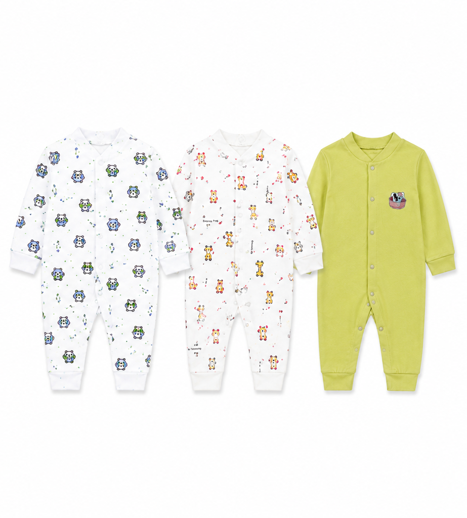 Tiny Cars Full Sleeve Rompers – Pack of 3