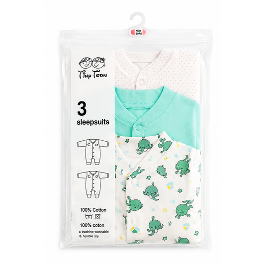 Dolphin Full Sleeves Rompers Pack Of 3